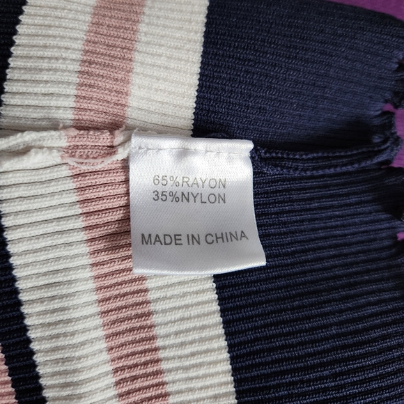 Seek the Label Striped Crop Tank Top Size S - Picture 4 of 5